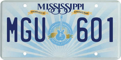 MS license plate MGU601