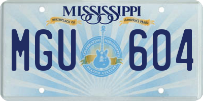 MS license plate MGU604