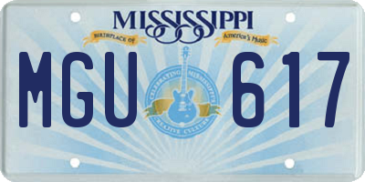 MS license plate MGU617