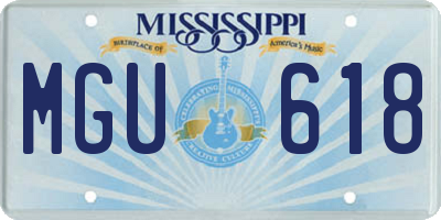 MS license plate MGU618