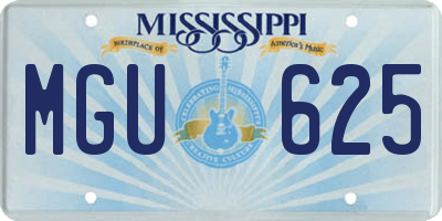 MS license plate MGU625