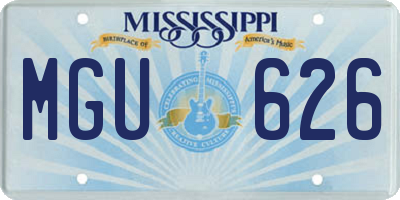 MS license plate MGU626