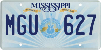 MS license plate MGU627