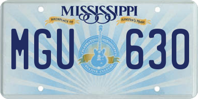 MS license plate MGU630