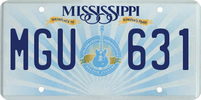MS license plate MGU631