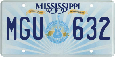 MS license plate MGU632