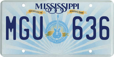 MS license plate MGU636