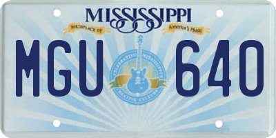MS license plate MGU640
