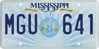 MS license plate MGU641