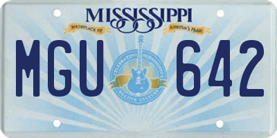 MS license plate MGU642