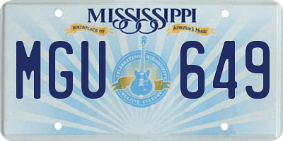 MS license plate MGU649