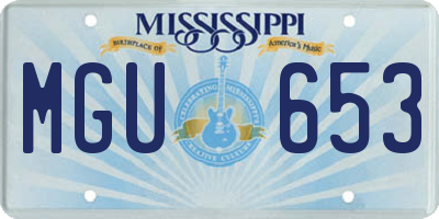 MS license plate MGU653