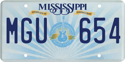 MS license plate MGU654