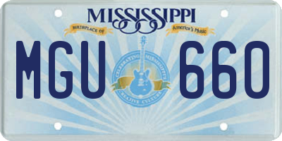 MS license plate MGU660