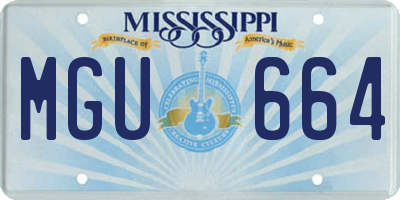 MS license plate MGU664