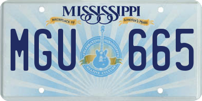 MS license plate MGU665