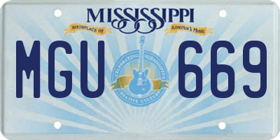 MS license plate MGU669