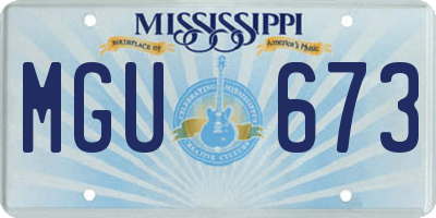 MS license plate MGU673