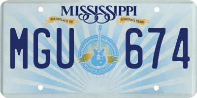 MS license plate MGU674