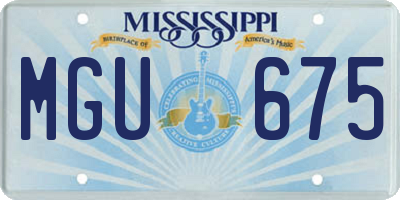 MS license plate MGU675