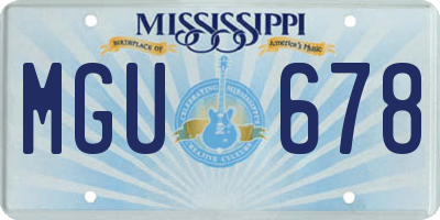 MS license plate MGU678
