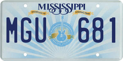 MS license plate MGU681