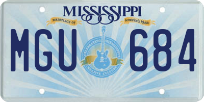 MS license plate MGU684
