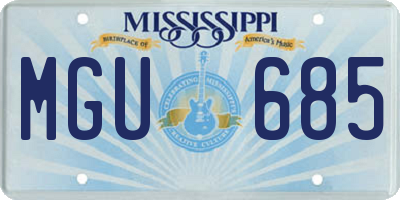 MS license plate MGU685