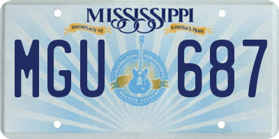 MS license plate MGU687