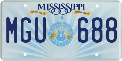 MS license plate MGU688