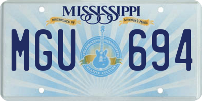 MS license plate MGU694