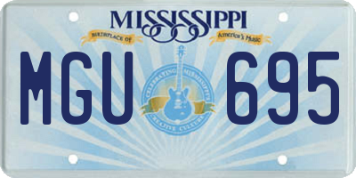 MS license plate MGU695