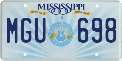 MS license plate MGU698