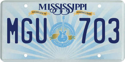 MS license plate MGU703