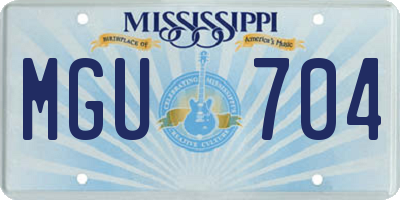 MS license plate MGU704