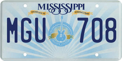 MS license plate MGU708