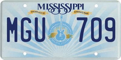 MS license plate MGU709