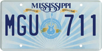 MS license plate MGU711