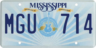 MS license plate MGU714