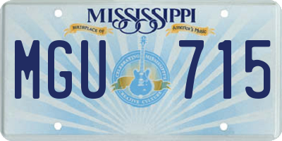 MS license plate MGU715