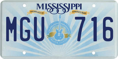 MS license plate MGU716