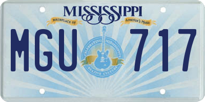 MS license plate MGU717
