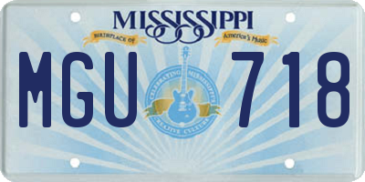 MS license plate MGU718