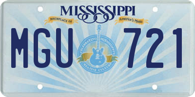 MS license plate MGU721