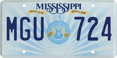 MS license plate MGU724