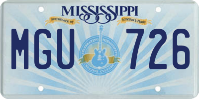 MS license plate MGU726