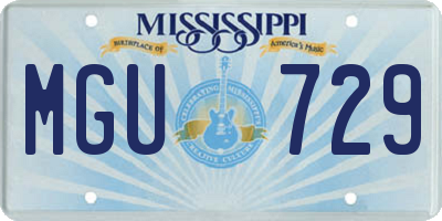 MS license plate MGU729