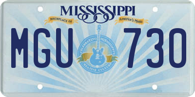 MS license plate MGU730