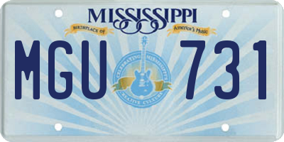 MS license plate MGU731