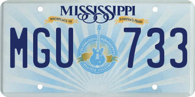MS license plate MGU733
